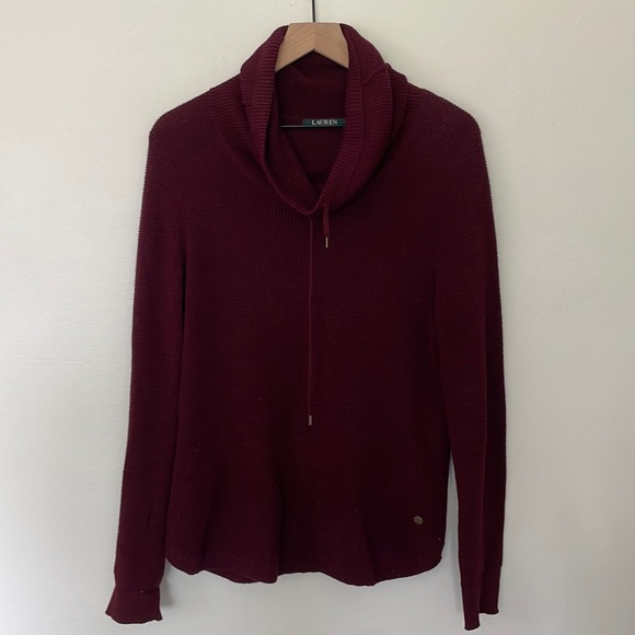 Lauren Ralph Lauren Sweaters - Lauren Ralph Lauren | 100% Cotton Waffle Knit Funnel Cowl Neck Sweater Large